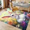 Office Carpet Soft Bunny & Butterfly Design for Sofa Protection Under Chairs, Cute Animal Print Rug