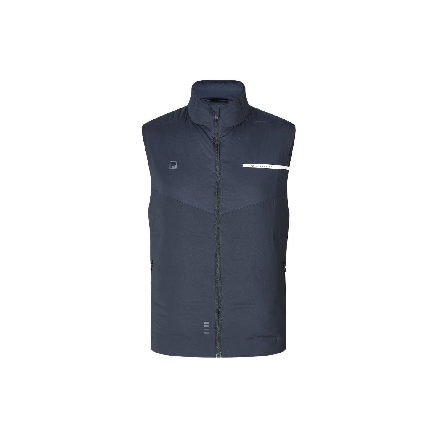 

FILA Solid Color Stand Collar Fitness Down Vest Men Vests Dark-Blue A61M341922A-NV S