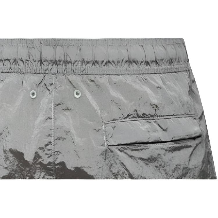 STONE ISLAND Ss26 Shiny Solid Color Elastic Waist Square Swim Shorts Men Swimwear L1S15B100004S0043V0061