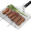 SMVP Square Fish Grilling Rack with Wooden Handle