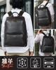 [Masa Kawa] Men's Genuine Leather Business Backpack, Fully Waterproof, Divided Storage, Simple Design, Black, Compact, Shape-Retaining, Trapezoid