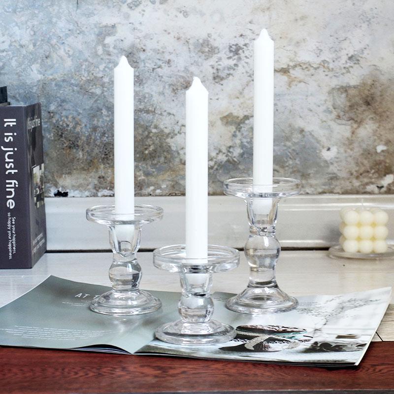Nordic Retro Glass Candlestick - Romantic Candlelight for Weddings, Restaurants, and Parties