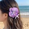 Vintage Pearl Hair Clip Sweet Design Resin Starfish Hair Clip Orchid Flower Hairpin  Seaside Wear