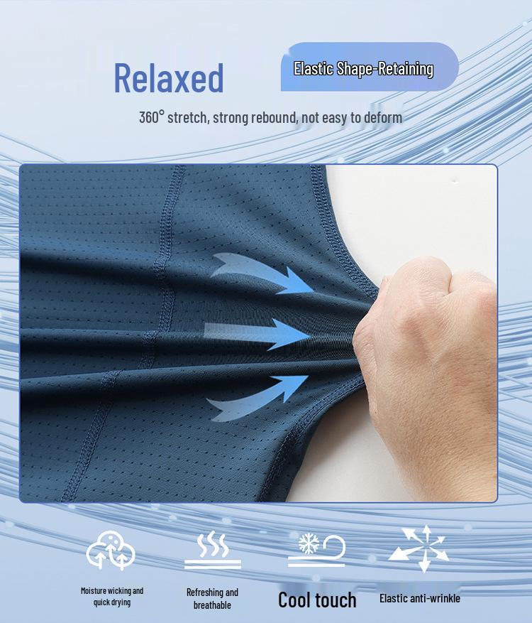 Men's Ice Silk Quick-Dry T-Shirt - Breathable, Sweat-Wicking, Lightweight, Plus Size, Short Sleeve Outdoor Sports Top