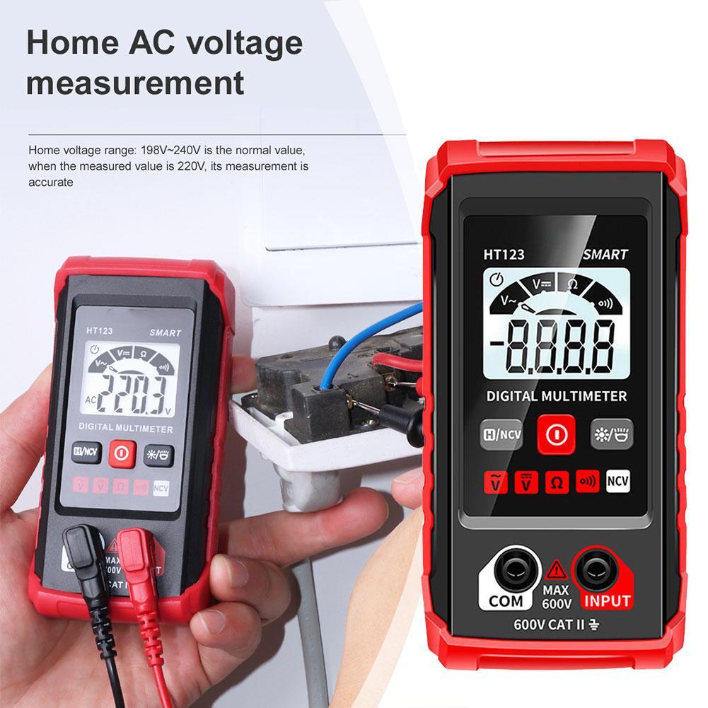 HT Automatic Digital Multimeter AC DC NCV Smart Multimeter Tester Multimetro Ohm Voltage Meter Auto Range 600V