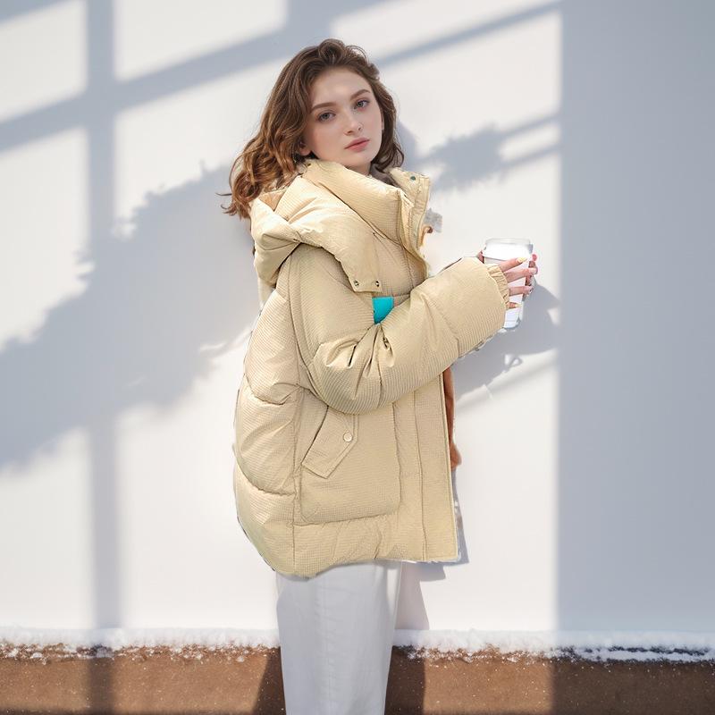 2024 Winter Women's Parkas Coats Tops Female Hooded High Collar Warm Cotton Jacket Thicken Warm Bread Jacket Women's Clothing
