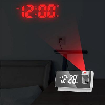 Led Digital Projection Alarm Clock Table Electronic Alarm Clock With 180 Degrees Time Projector