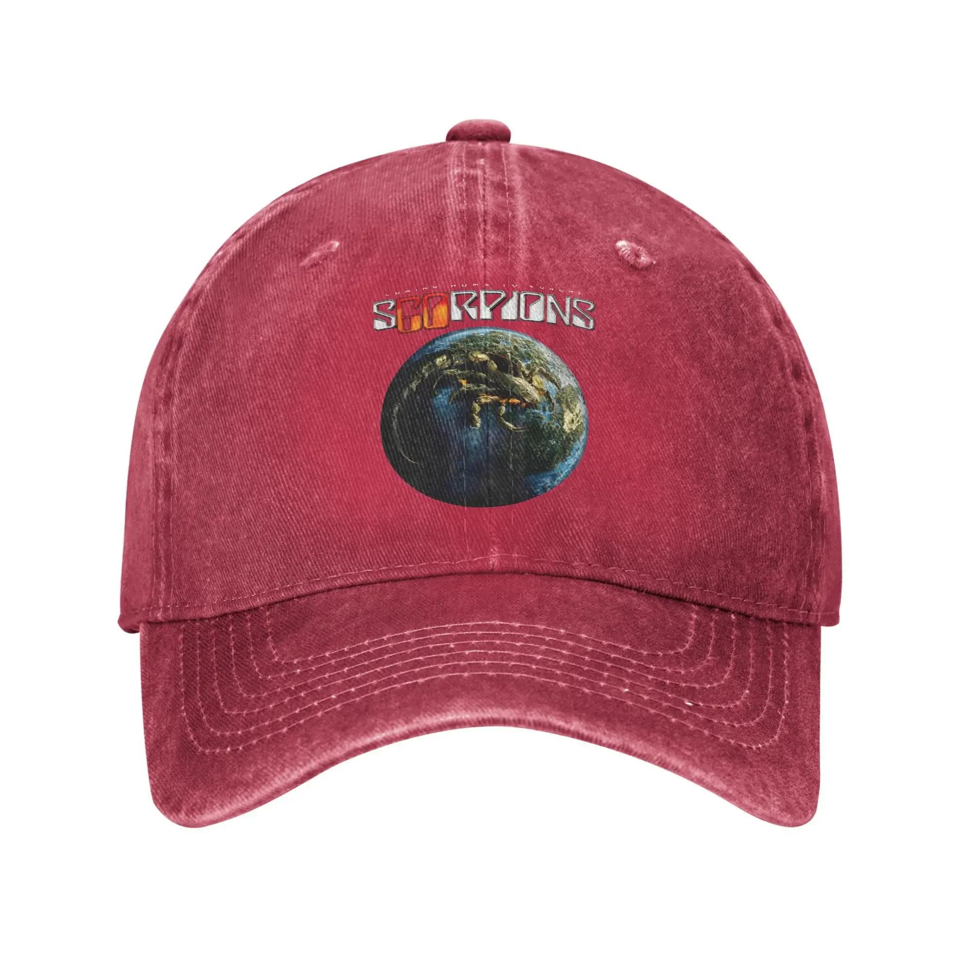 

Scorpions European Tour Sun Baseball Cap Fashion Unisex Adult Washed Trucker Hat Custom DIY Running Hippie Baseball Caps One Size