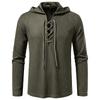 Men's Lace-Up Hooded Textured Sweatshirt Casual Pullover for Men Autumn Winter Warm Fashion Multi-Color Long Sleeve Male Top