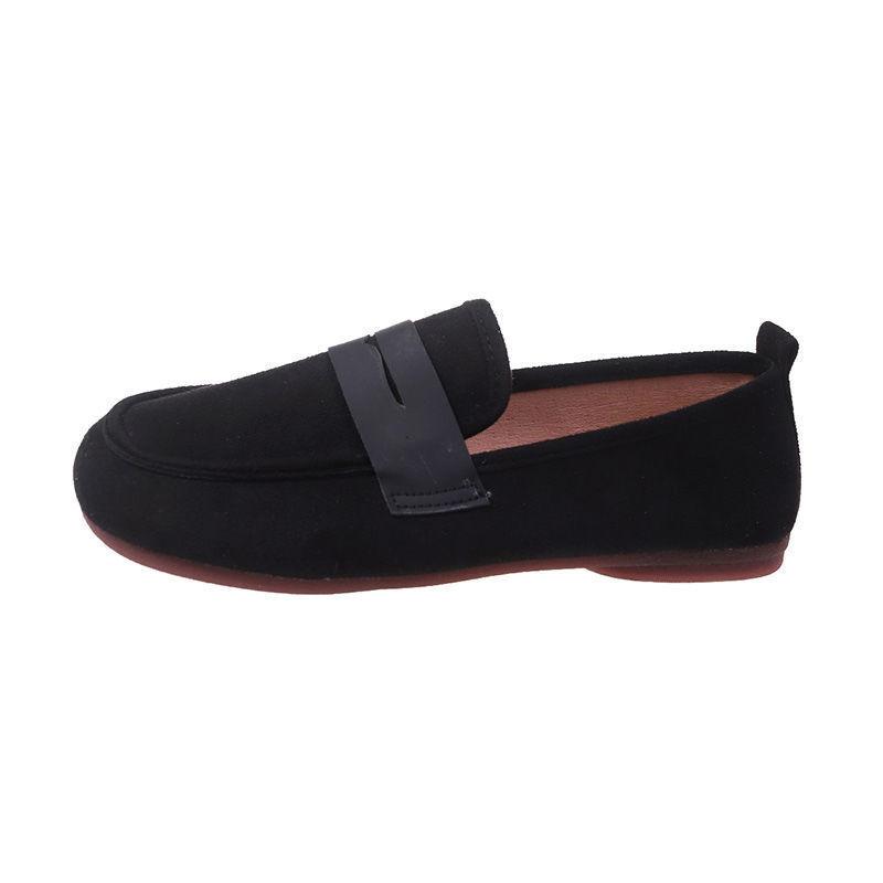 Wide fat feet pregnant women non-slip Doudou shoes women's spring and autumn summer 2025 new outer wear one pedal leather lazy single shoes