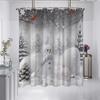 1 Pc Christmas White Snowman Shower Curtain Waterproof Shower Partition Curtain With 12 Hooks Multiple Sizes Machine Washable