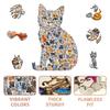 Wooden Cat Jigsaw Puzzle 5A Difficulty: Unique Shape Pieces, Premium Wood, Vibrant UV Color, Home Decor & Creative Gift for Fami