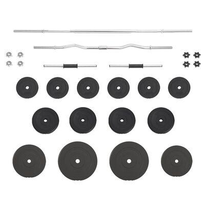 vidaXL Dumbbell and Bar Set with Plates 60 Kg