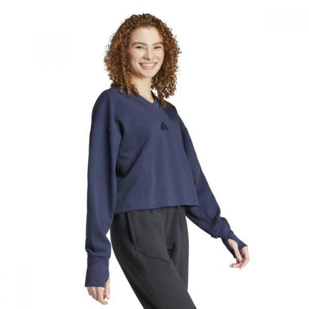 Adidas Women S Spring AuTumn Daily T ShirT Iw1028 All Szn Rib V Neck SweaTShirT