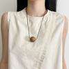 Classic Simple Metal Geometric Big Ball Pendant Necklace Women's Long Personality Design Sweater Long Chain Jewelry Accessories