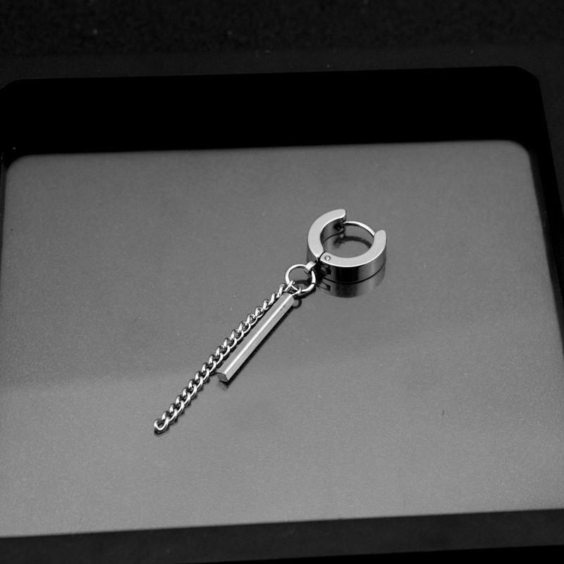 Gender-neutral wind fringed chain earrings, punk stainless steel chain temperament earrings jewelry