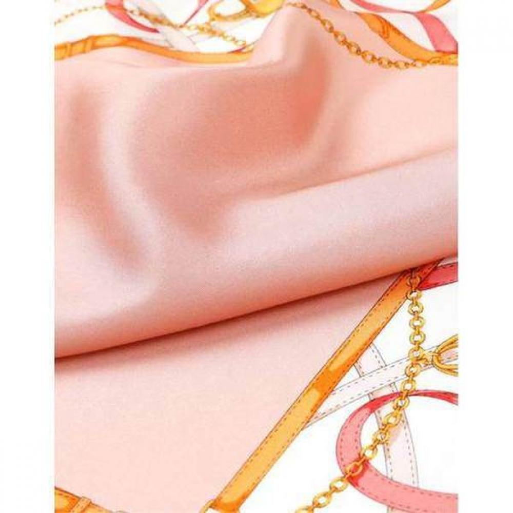 Daks Pink Chainprint Silk Square Scarf Dcsc2f142
