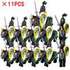 11 uds./lote Figuras Medievales Edad Media Roma Guerreros Soldados Caballo Castillo Rey Dragón Caballeros Bloques de Construcción Ladrillos Juguetes regalos