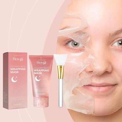 Kollagen Peel-Off Maske, spendet Feuchtigkeit, nährt und strafft die Haut, reinigt und pflegt die Haut, für das Gesicht geeignet, 1 Set