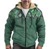Men'S Winter Zipper Hooded Fleece Sweatshirt With Patch Pocket Casual Jacket