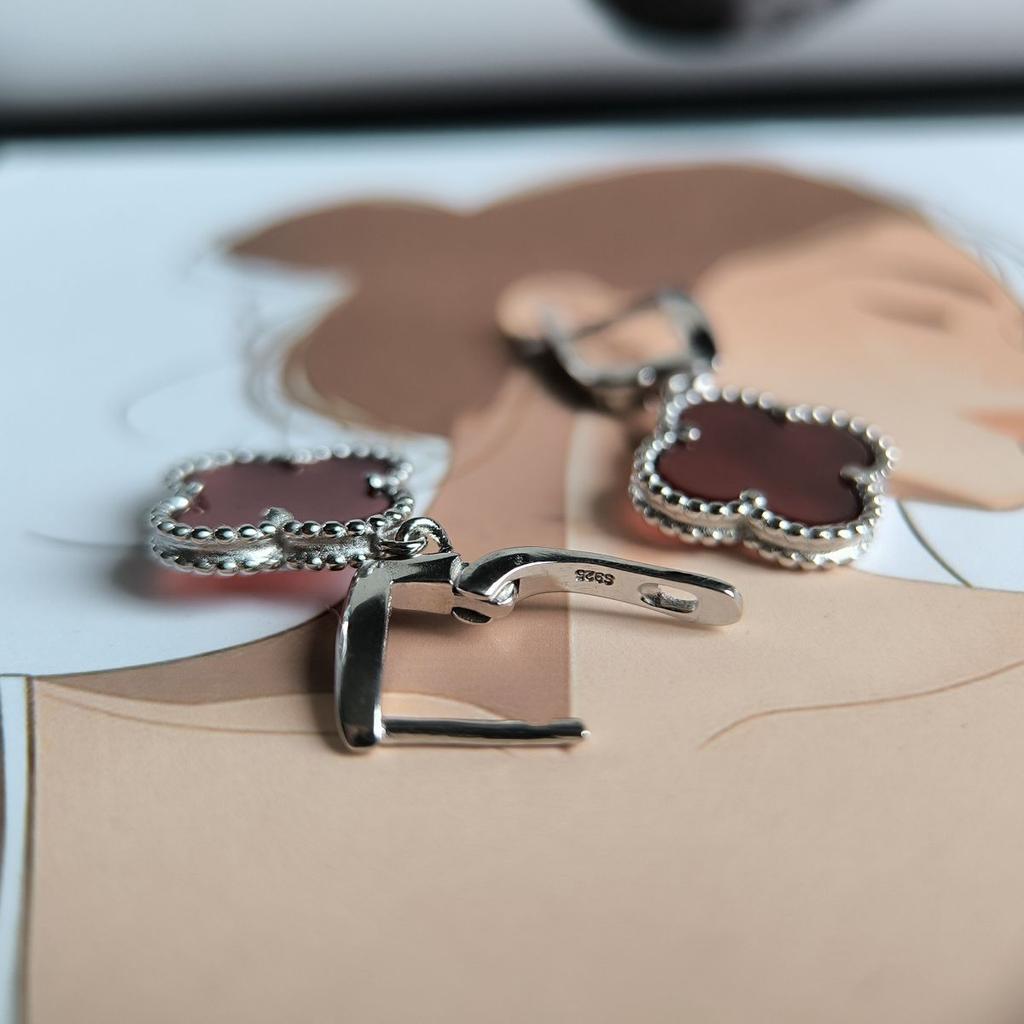 ვერცხლის საყურეები ნატურალური აქატით (60002367)