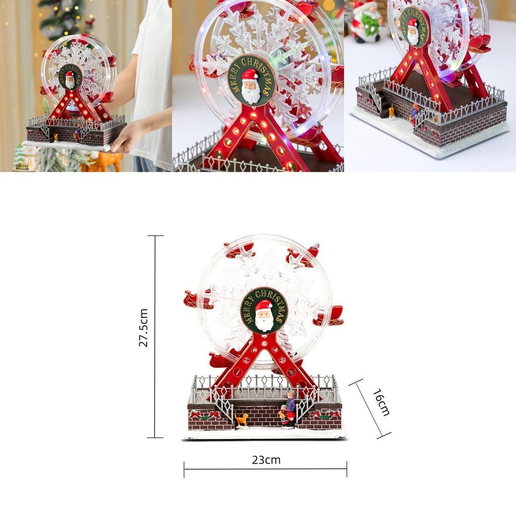 Santa Claus Themed Luminous Ferris Wheel Music Box For Christmas And Seasonal Gifts