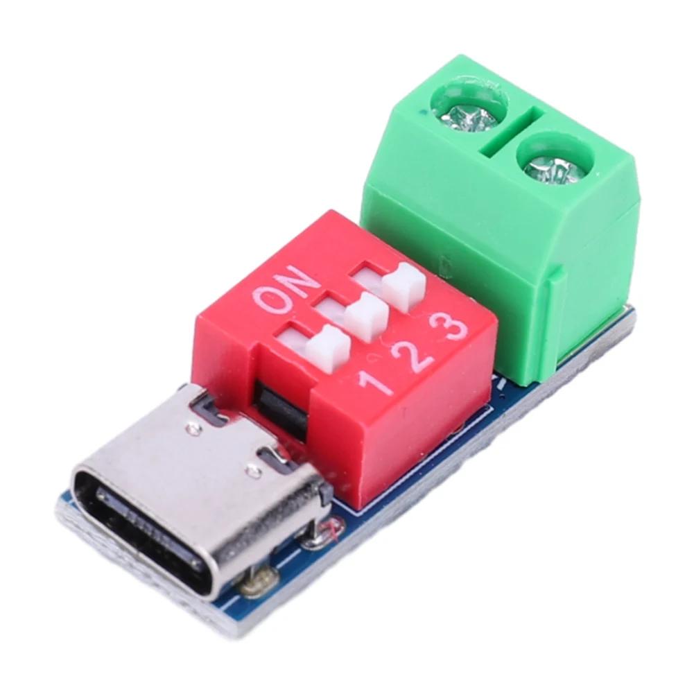 PD Fast Charging Test Board 5-20V Adjustable PD Trigger Board Module USB Type-C 100W Voltage Connetor Power Supply Accessories