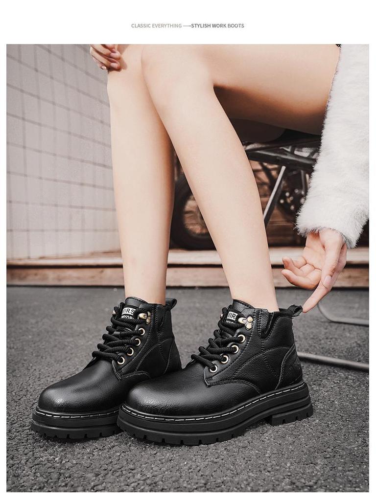 Herren Echtleder Mid-Calf Martin Stiefel - Britischer Stil, Trendige Casual Arbeitskleidung, Warme Herbst/Winter Mode.