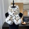 Crossover Pull Through Scarf Leopard Print Winter Neck Warmer New Plush Neck Scarf  Daily Outfits