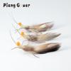 Simulated Grasshopper Cat Teasing Stick change Head Toy Feather Silicone Pet Supplies Toys