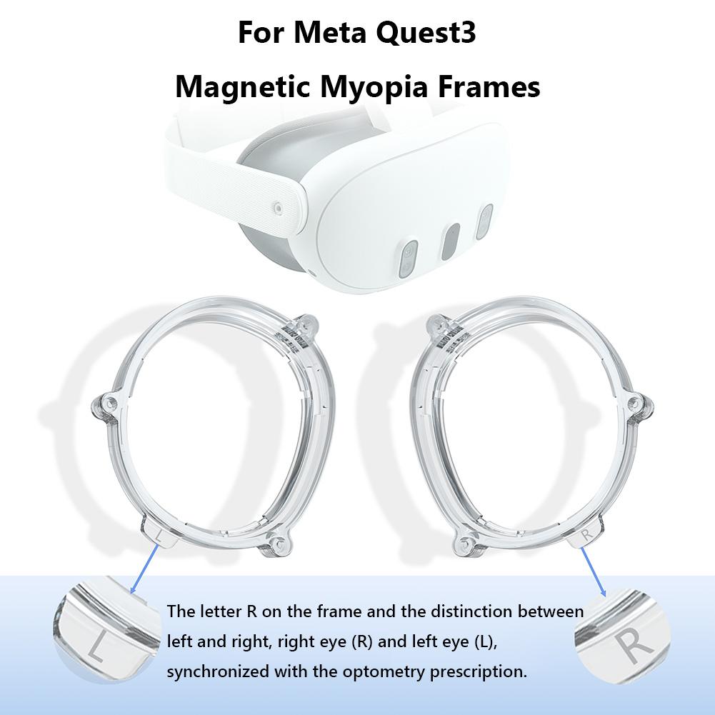 For Meta Quest 3 Briller med styrke Anti-blått lys Brilleglass Hurtig Magnetisk Linsebeskyttelsesrammer for Quest3 VR-tilbehør