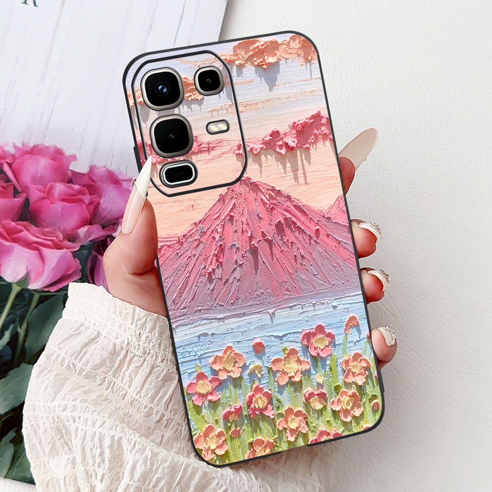 Per Infinix Note 50s X6870 Cover Posteriore Per Infinix Note 50s 5G Custodia Silicone Moda Lusso Fiori Gatto Carino Dipinto Divertente Paraurti