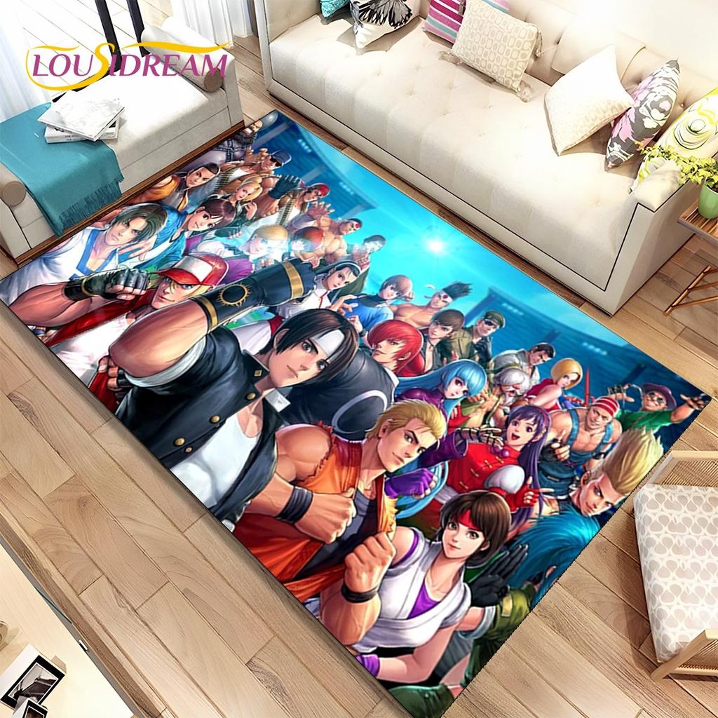 3D King of Fighters Retro Game Gamer Area Rug,Carpet Rug for Home Living Room Bedroom Sofa Doormat Decor,kids Non-slip Floor Mat