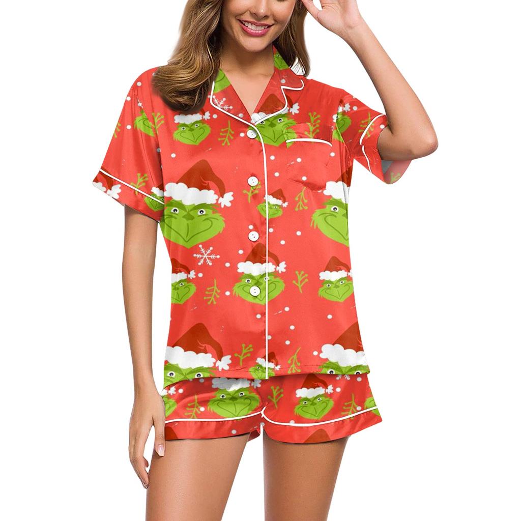 Women's Soft Two-piece Printed Pajama Set Short Sleeved Shorts Set Casual Clothing Set Pajamas
