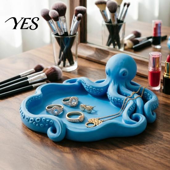 Animal Succulents Pot 3D Printed Octopus Jewelry Tray for Small Items, Ocean Theme Tabletop Shelf Organizer Storage Tray, Multifunctional Desktop