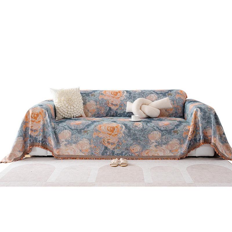 Nordic style sofa cushion, universal in all seasons, summer seat cushion towel, straight row cover cover cloth towel, backrest blanket