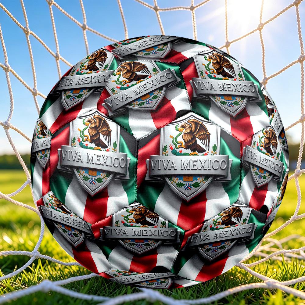 1 Stück Mexikanische Flagge Bürogröße 5 Fußball, Geeignet für Übungsspiele/Turniertraining, Leicht und Langlebig mxg7035