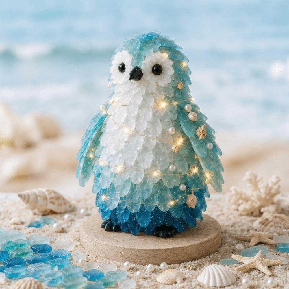 Layer Sea Glass Sea Glass Christmas Tree DIY Kit Tabletop Display DIY Craft DIY 3D Sea Glass Art Kit Coast and Christmas Series