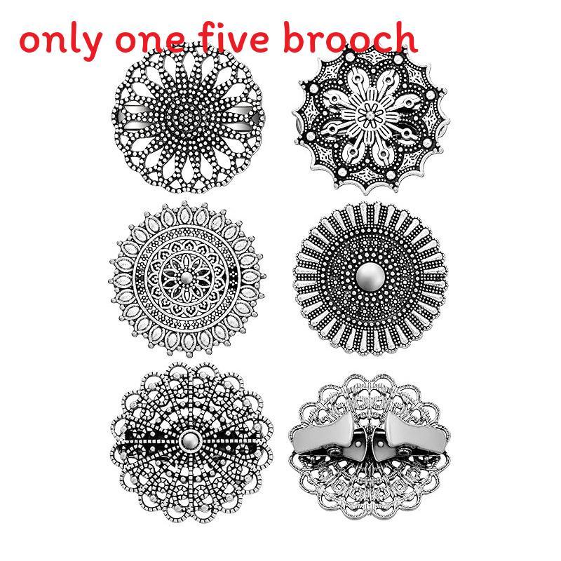 

Vintage Floral Brooch Set With Zinc Alloy Pins For Womens Accessories Antique Silver