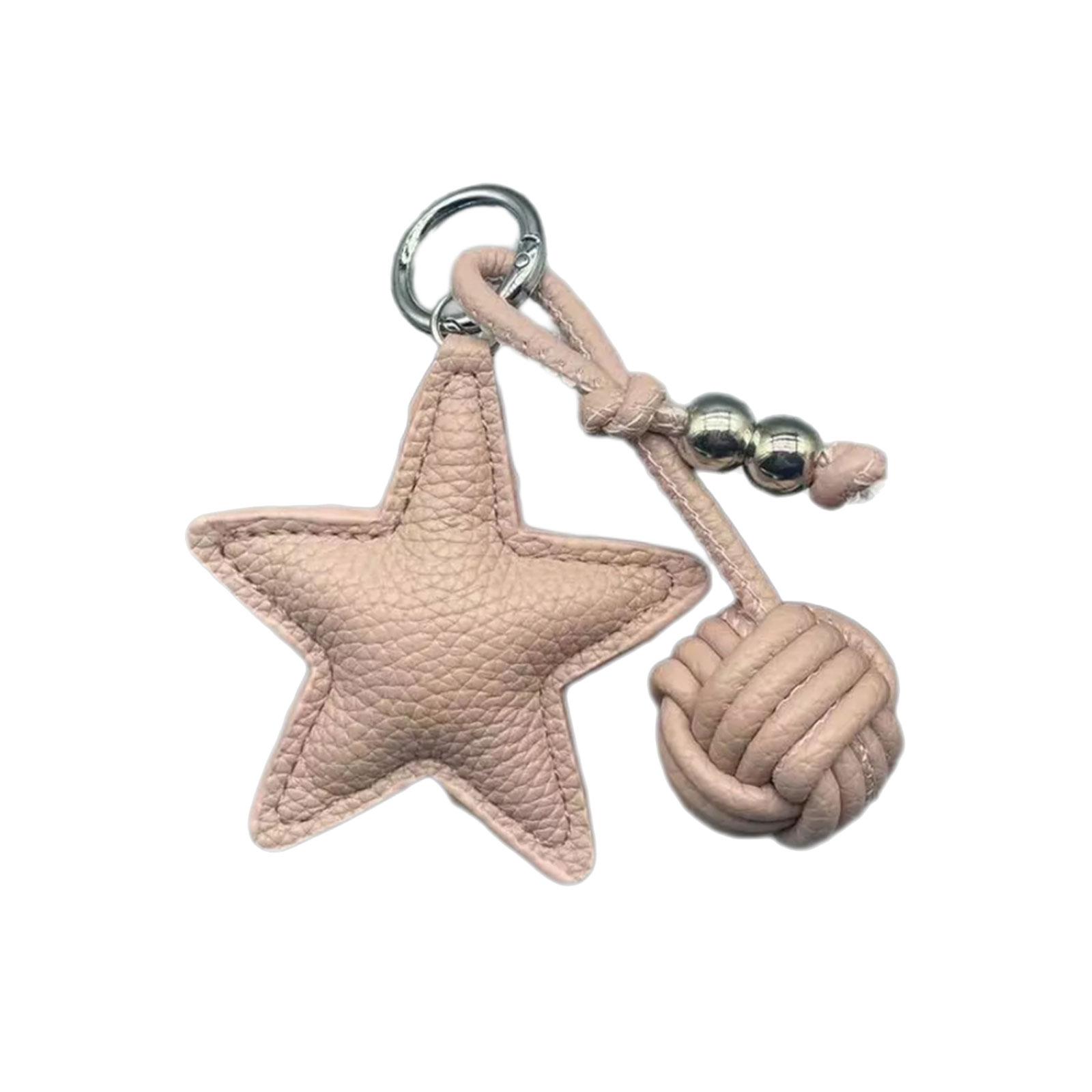 

Брелок из ПУ кожи в форме звезды, подвеска-пентаграмма, брелок для ключей, шарм для сумки, уникальные аксессуары для стильных женщин и студентов A