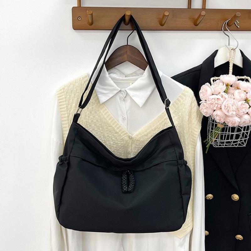 

Нейлоновые сумки-хобо через плечо, однотонные повседневные сумки на молнии, женские сумки 2025, модные, вместительные, однотонные, сумки-тоут на одно плечо