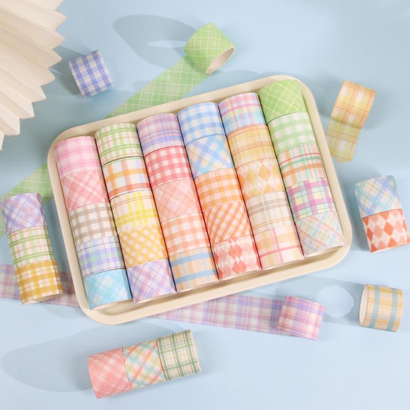 60 Rolls Striped Washi Tapes Korean Stationery Masking Tape Journaling Adhesive Decorative School Supplies