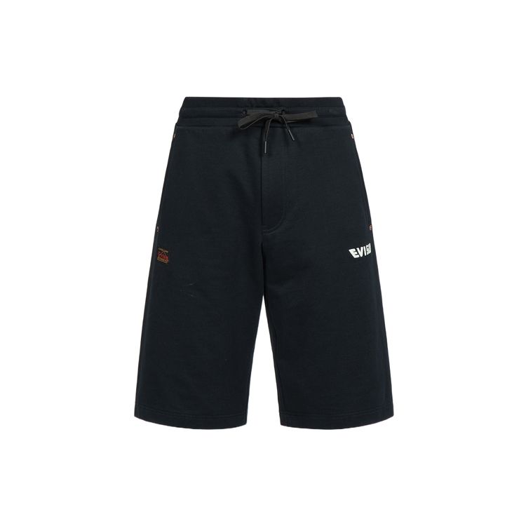 Evisu Pantaloncini Uomo Gamba Dritta con Logo Ricamato e Fantasia Animale 2ESHTM3ST563XXCT