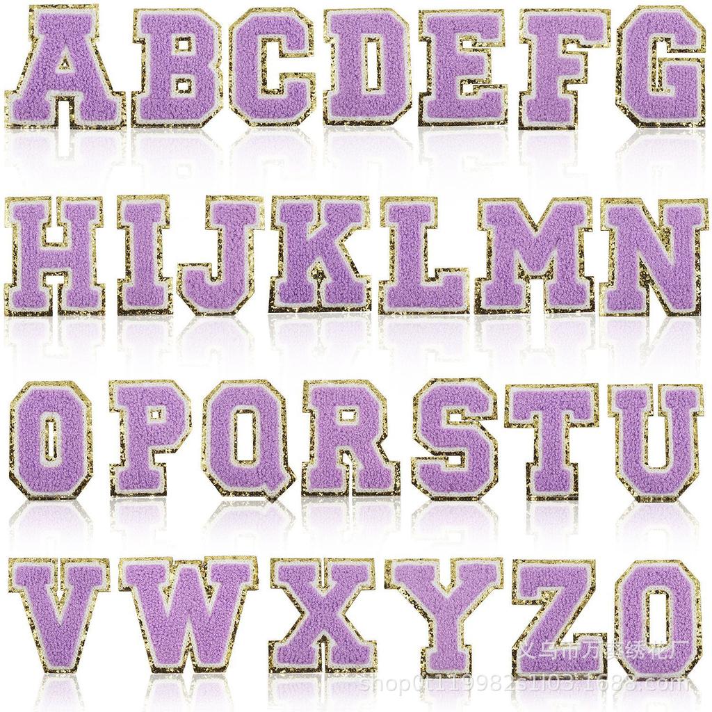 8Cm Color English Letter Embroidery Cloth Sticker Bag Patch Sticker Clothes Computer Embroidery Label Towel Embroidery Sticker