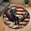 1pc American Flag Eagle Round Chair Mat Office Area Rug - Non-Slip, Floor Mat for Office, Bedroom, Ideal Home Decor Gift C0112121