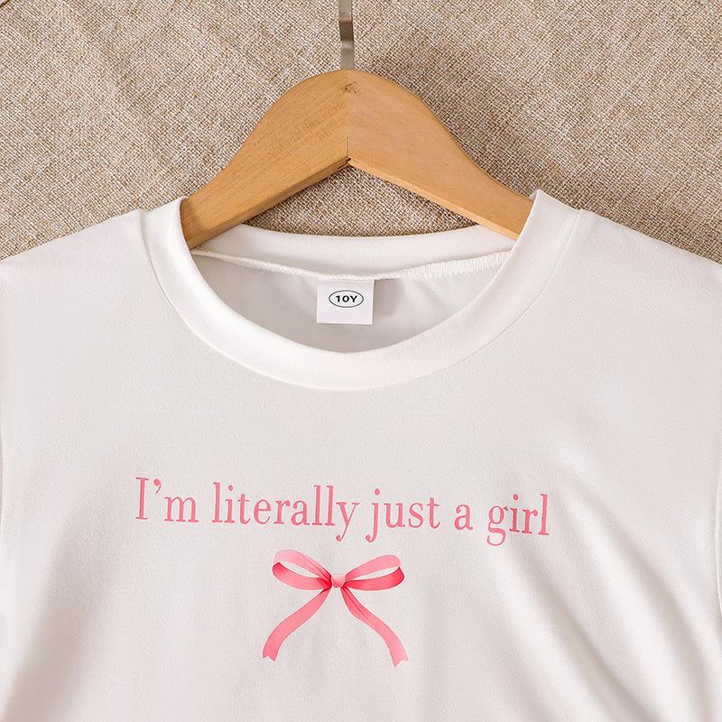 7-12Y Girls‘ Suit Summer Children's New Fashionable Printed Shirt + Trousers 2pcS Girls’ Long-sleeved Girls' Trousers