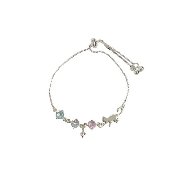 Cute Little Cat Zircon Crystal Bracelet Fresh and Sweet Jewelry Accessories Creative Personality Exquisite and High-end Bracelet