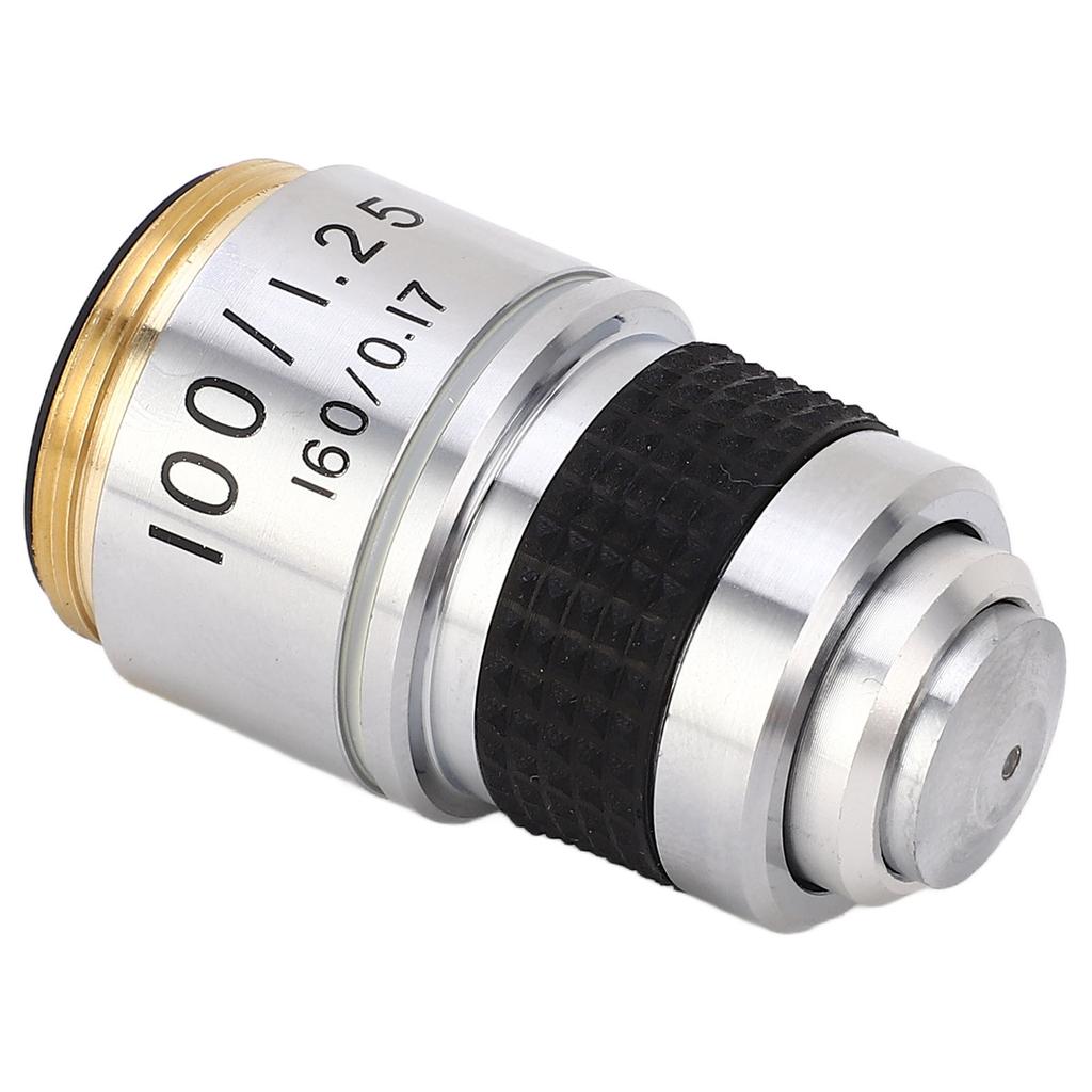 100X Microscope Objective RMS Size Fall Resistant Professional Objective Lens Replacement