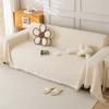 New Polyester Cotton Sofa Towel Solid Color Non-slip Sofa Towel for Living Room Furniture Decor Tapestry Cream Style Couch Towel