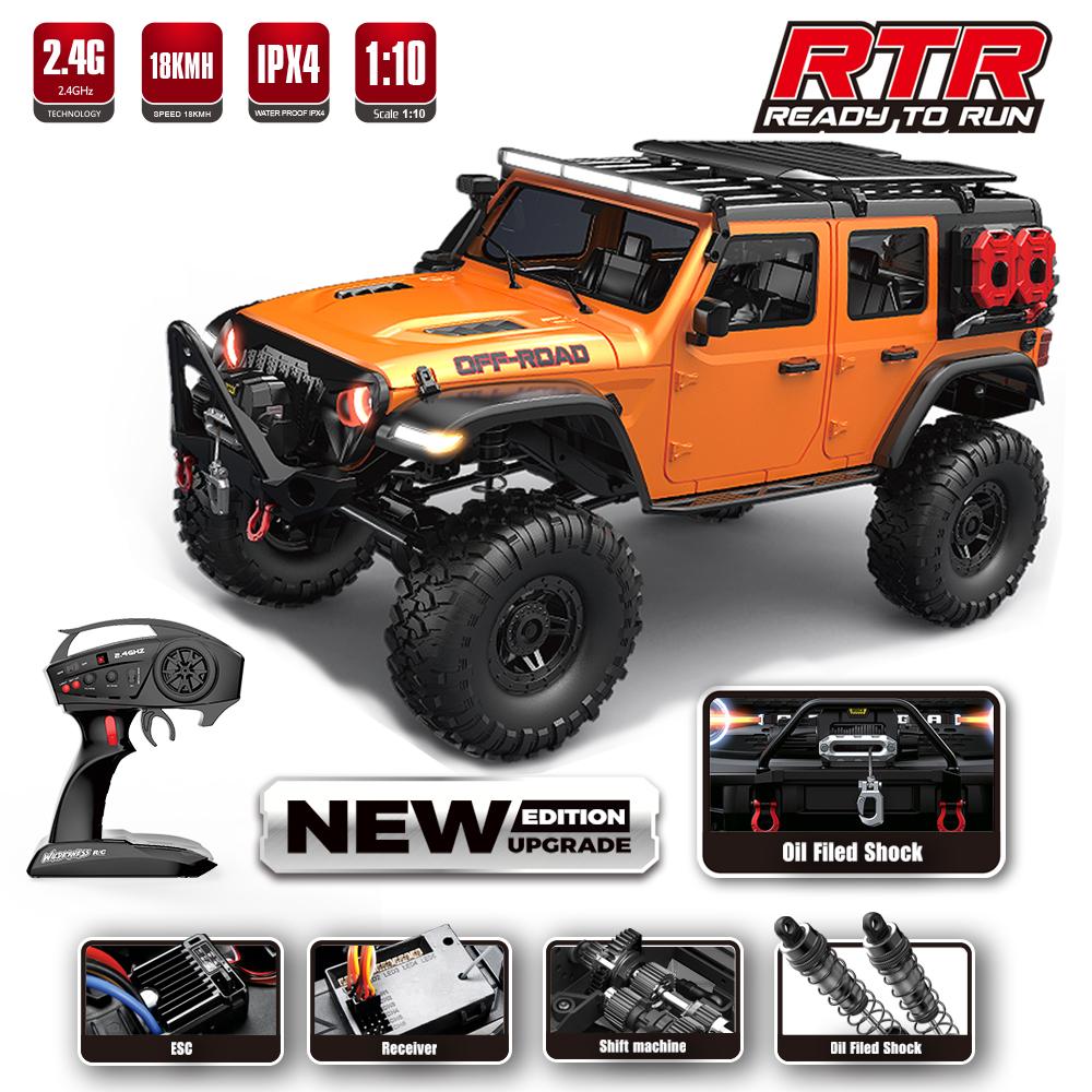 1/10 RC Car HB R1011 RTR Remote Control Vehicle 2.4G Full Proportional Rock Crawler LED Light 4WD Off-Road Climbing Truck Toys